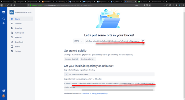 BitBucket URL of a repository